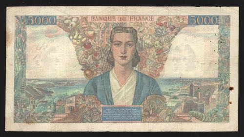 France 5000 Francs 1945 Rare