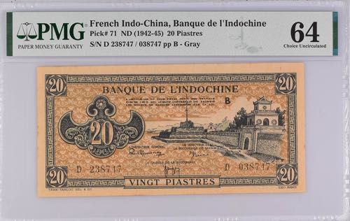 French Indochina 20 Piastres 1942 ... 