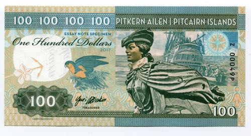 Pitcairn 100 Dollars 2018 Specimen ... 