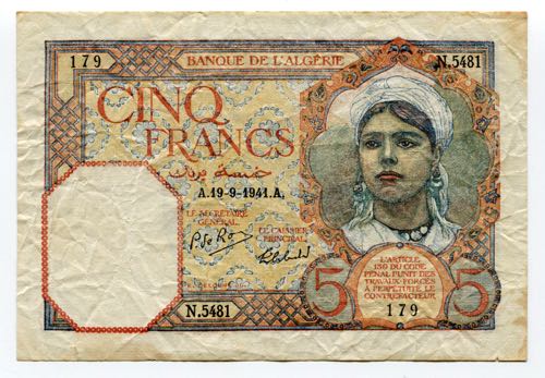 Algeria 5 Francs 1941