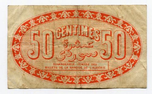 Algeria 50 Centimes 1915 Chambres ... 