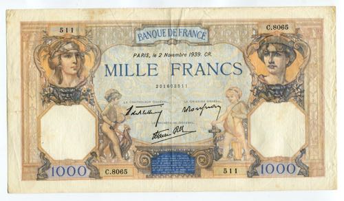 France 1000 Francs 1939