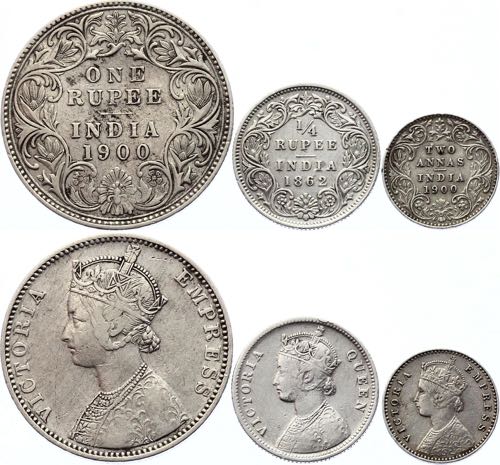 British India Set of 3 Silver ... 
