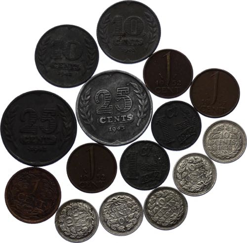 Netherlands Lot of 15 Coins with ... 