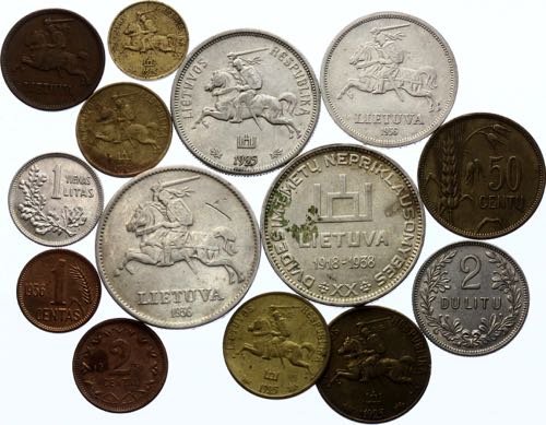 Lithuania Lot of 14 Coins with ... 