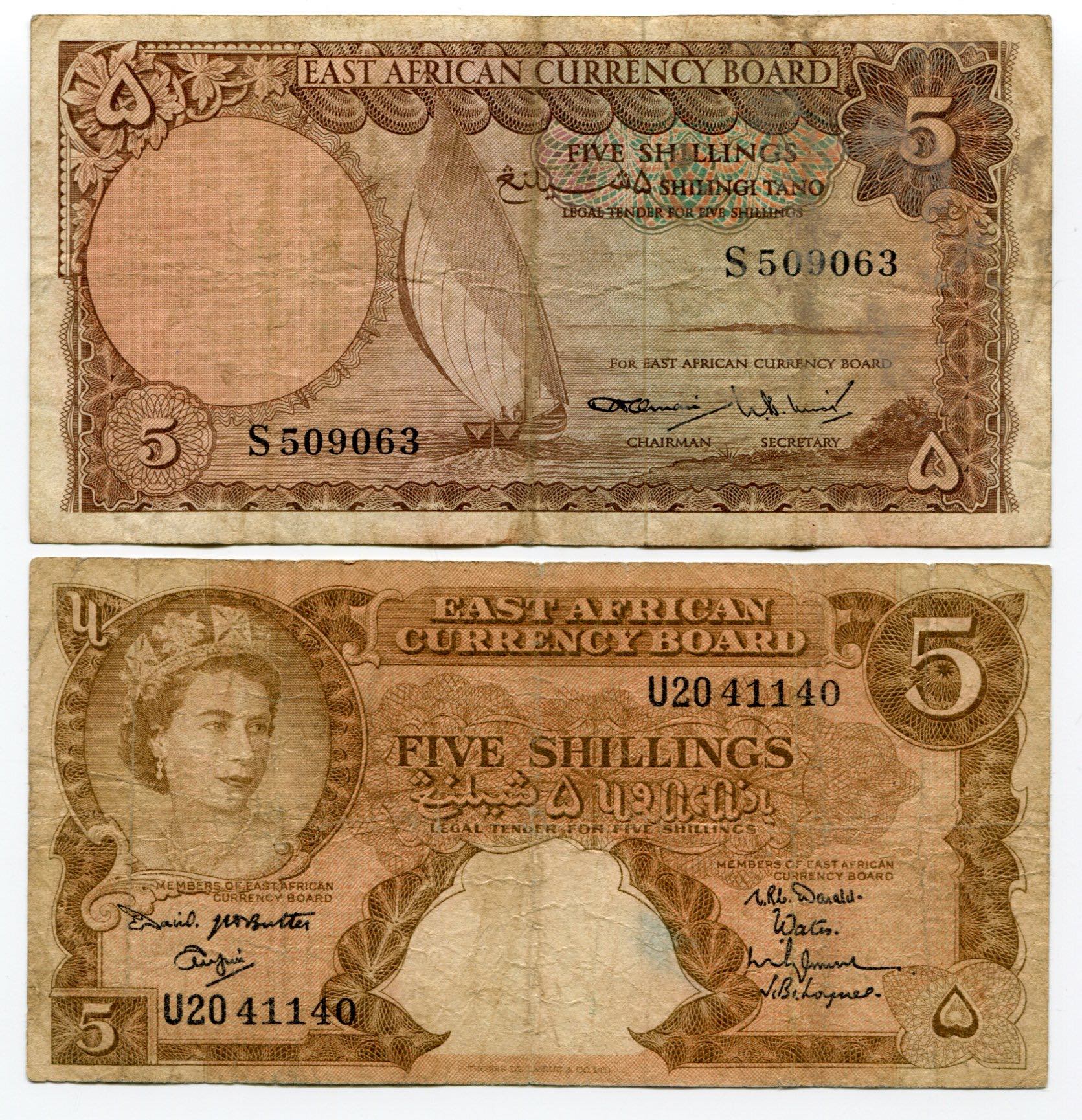 East Africa 2 x 5 Shillings 1961 ... 