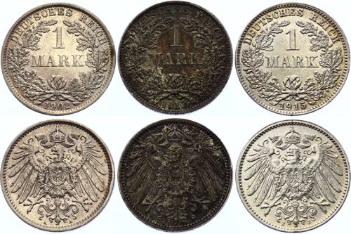 Germany - Empire 3 x 1 Mark 1902 - ... 
