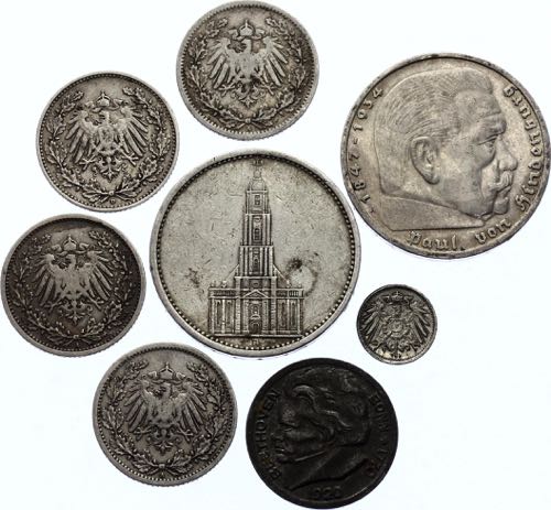 Germany - Empire Lot of 8 Coins ... 