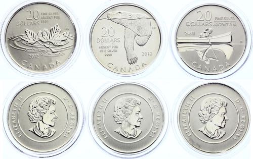 Canada 3 x 20 Dollar Coins 2011 ... 