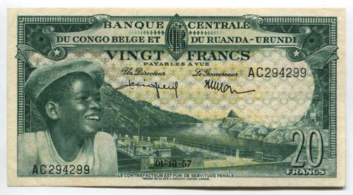 Belgian Congo 20 Francs 1956 - ... 