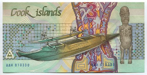 Cook Islands 3 Dollars 1987