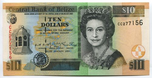 Belize 10 Dollars 2001