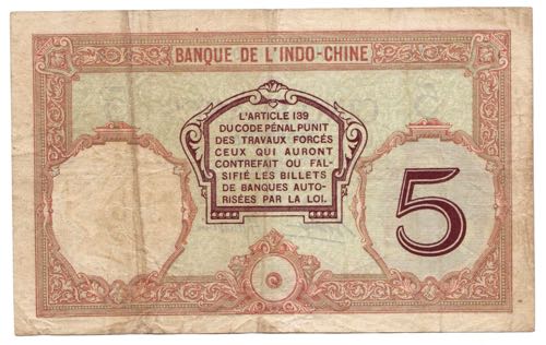 New Caledonia 5 Francs 1926
