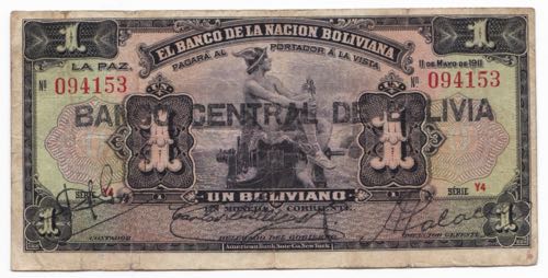 Bolivia 1 Bolivano 1911