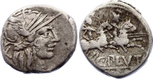 Obv: helmeted head of Roma right, ... 