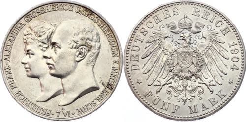 KM# 334; Silver; Friedrich Franz ... 