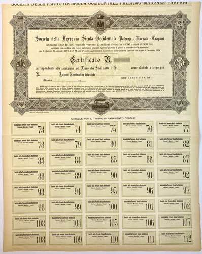 Italy Unfilled Bond 1878 With ... 