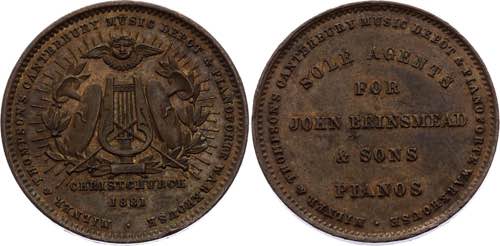 New Zealand Penny Token 1881 KM# ... 