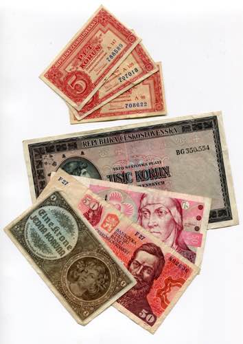 Czechoslovakia Lot of 7 Banknotes ... 