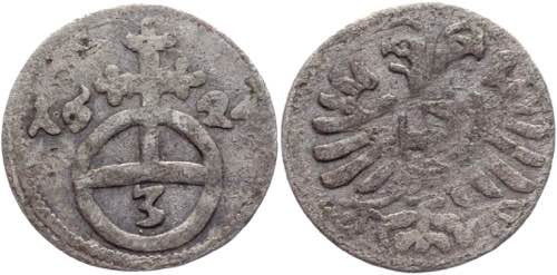 Austria 3 Pfennig 1624 Breslau ... 