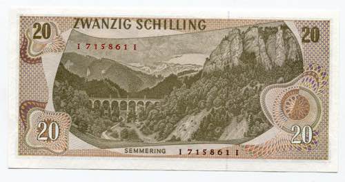 Austria 20 Schilling 1967 P# 142; ... 