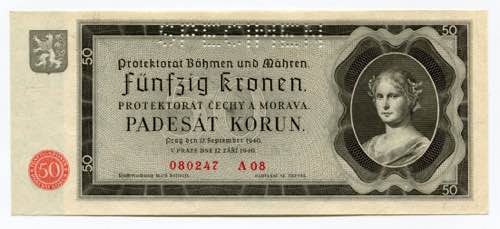Bohemia & Moravia 50 Korun 1940 ... 