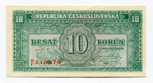 Czechoslovakia 10 Korun 1945 (ND) ... 