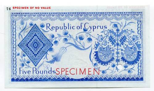 Cyprus 5 Pounds 1961 (ND) Color ... 