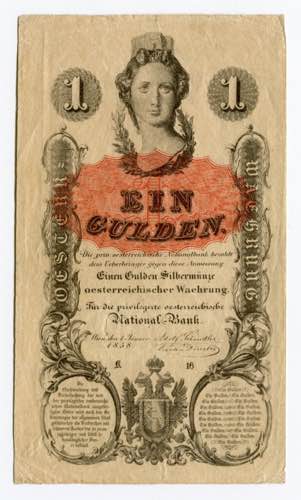 Austria 1 Gulden 1858 P# A84; AUNC