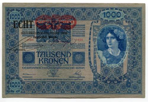 Austria 1000 Kronen 1919 (ND) P# ... 