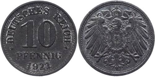Germany - Empire 10 Pfennig 1921 ... 