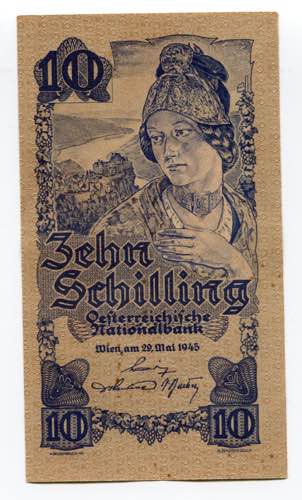 Austria 10 Schilling 1945 P# 114; ... 