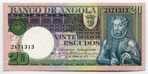 Angola 20 Escudos 1973 RARE P# ... 