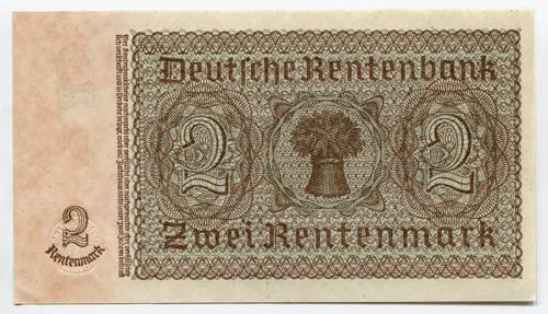Germany - Third Reich 2 Rentenmark ... 