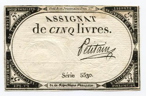 France 5 Livres 1793 P# A76; # 5530