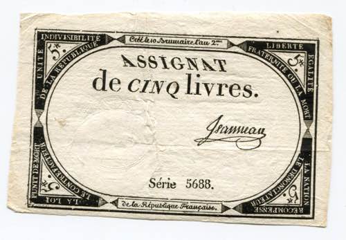 France 5 Livres 1793 P# A76; # 5688