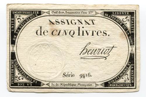 France 5 Livres 1793 P# A76; # 9416