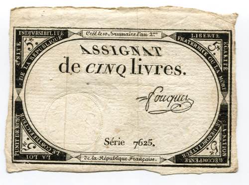 France 5 Livres 1793 P# A76; # 7625