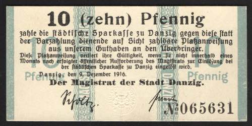 Danzig 10 Pfennig 1916 Not Common ... 