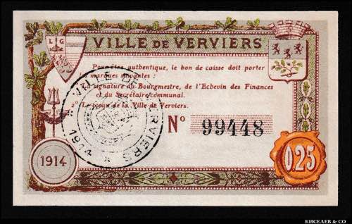 Belgium Verviers 25 Centimes 1914 ... 