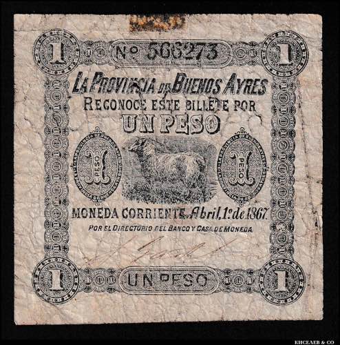 Argentina Buenos Ayres 1 Peso 1867 ... 