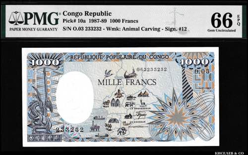 Congo 1000 Francs 1987 - 1989 (ND) ... 