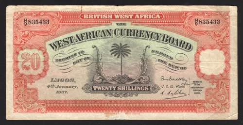 British West Africa 20 Shillings ... 