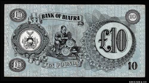 Biafra 10 Pounds 1968 Rare Value ... 