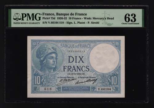 France 10 Francs 1932 PMG 63 P# ... 