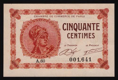 France 50 Centimes 1920 Chambre de ... 