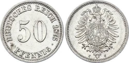 Germany - Empire 50 Pfennig 1875 C ... 