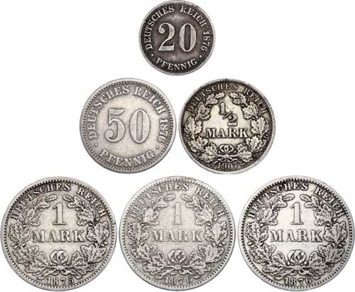 Germany - Empire Lot of 6 Coins ... 