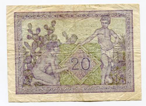 Algeria 20 Francs 1943 P# 92a; VF