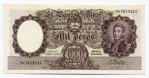 Argentina 1000 Pesos 1954 - 1964 ... 